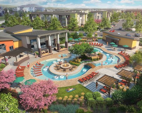 Lazy River & Pool Amenities | Station A Apartments | Denver CO